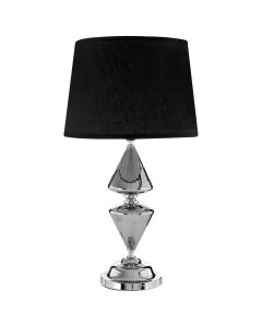 Honor Black Fabric Shade Table Lamp With Chrome Glass Base