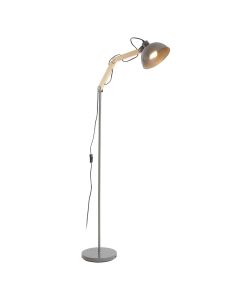 Blair Grey High Gloss Shade Floor Lamp With Metal Stalk