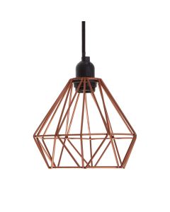 Bartol Ceiling Pendant Light In Copper With Metal Wire Frame