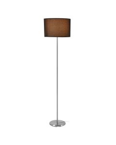 Forma Black Waffle Effect Polyester Shade Floor Lamp With Chrome Base