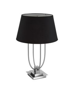 Roslin Black Fabric Shade Table Lamp With Satin Nickel Base