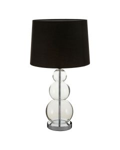 Luke Black Fabric Shade Table Lamp With Clear Glass Orbs Base