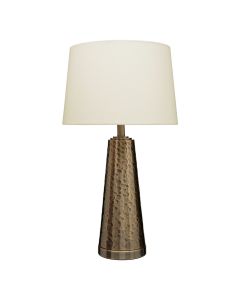 Hekan Cream Fabric Shade Table Lamp With Brass Metal Base