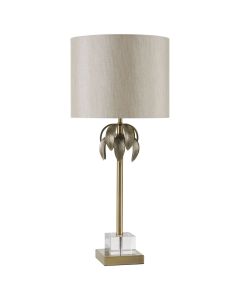 Herta Grey Fabric Shade Table Lamp With Tree Shaped Steel Base