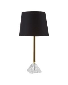 Haze Black Fabric Shade Table Lamp With Gold Metal Stand