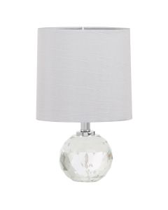 Helma Grey Fabric Shade Table Lamp With Decorative Crystal Base