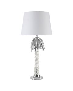 Halm White Fabric Shade Table Lamp With Aluminium Base