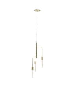 Lagona 3 Tubular Bulbs Ceiling Pendant Light In Gold