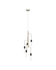 Lagona 5 Tubular Bulbs Ceiling Pendant Light In Antique Brass