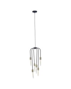Lagona 6 Tubular Bulbs Ceiling Pendant Light In Black
