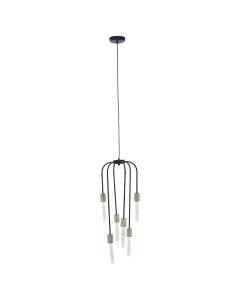 Lagona 6 Tubular Bulbs Ceiling Pendant Light In Black