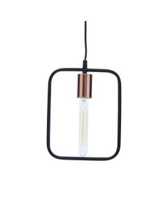 Lavis Contemporary Tubular Bulb Ceiling Pendant Light In Black And Copper