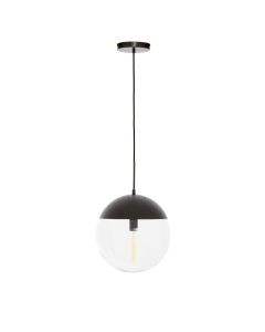 Revive Clear Glass Shade Ceiling Pendant Light In Black