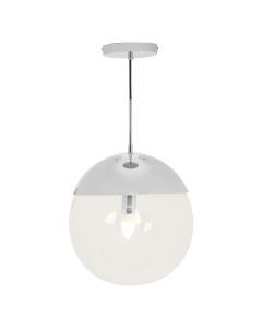 Revive Clear Glass Shade Ceiling Pendant Light In Chrome