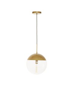 Revive Clear Glass Shade Ceiling Pendant Light In Gold