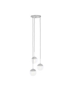 Revive Round 3 Clear Glass Shade Ceiling Pendant Light In Chrome