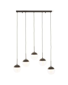 Revive 5 Clear Glass Shades Ceiling Pendant Light In Black