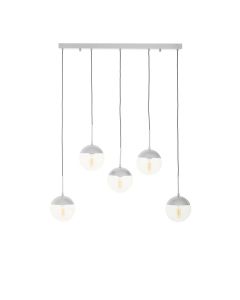 Revive 5 Clear Glass Shades Ceiling Pendant Light In Chrome