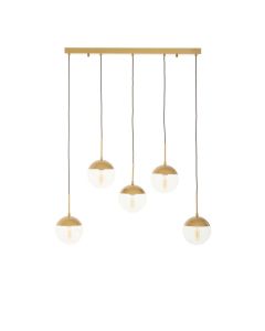 Revive 5 Clear Glass Shades Ceiling Pendant Light In Gold