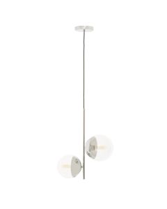Revive 2 Clear Glass Shade Ceiling Pendant Light In Chrome