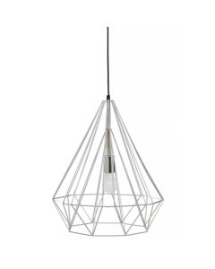Wyra Ceiling Pendant Light With Chrome Metal Conical Cage