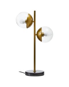 Revive 2 Lights Glass Shade Table Lamp In Gold