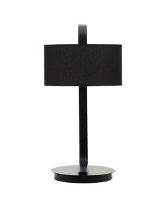 Leyna Black Fabric Shade Table Lamp With Black Metal Stand