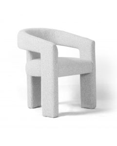 Ariana Boucle Fabric Accent Chair In Grey