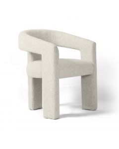 Ariana Boucle Fabric Accent Chair In Cream