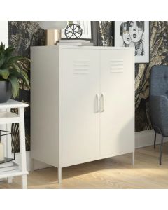 Bradford Metal Storage Cabinet Tall In 2 Doors In Taupe