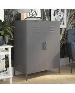 Bradford Metal Storage Cabinet Tall In 2 Doors In Grey