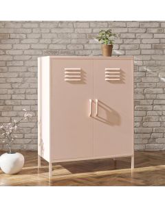 Mission District Metal Storage Cabinet With 2 Doors In Pink