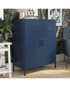 Bradford Metal Storage Cabinet Tall In 2 Doors In Navy