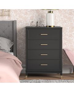 Westerleigh Wooden Chest Of 4 Drawers In Black