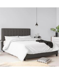 Emily Linen Fabric Double Bed In Grey