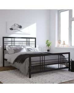 Burbank Metal Double Bed In Black