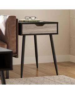 Copley Wooden End Table With 1 Drawer In Black Oak