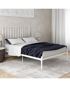 Giulia Metal King Size Bed In White