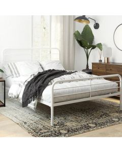 Millie Metal King Size Bed In White