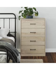 Brez Wooden Chest Of 4 Drawers In Light Oak