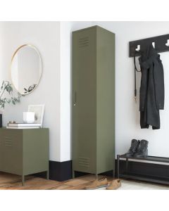 Bradford Metal Storage Cabinet Tall With 1 Door In Olive Green