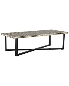 Boho Rectangular Wooden Coffee Table In Monochromatic Effect