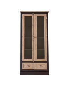 Fifty Five South Wooden Display Cabinet In Oak And Black