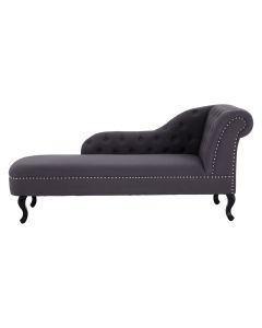 Regents Park Linen Mix Fabric Chaise Longue Chair In Grey