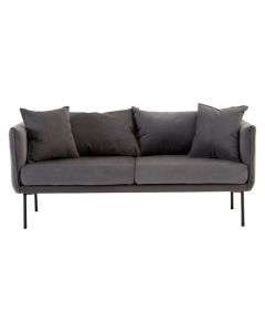 Kalare Fabric 2 Seater Sofa In Grey With Metal Legs
