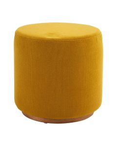 Kolding Round Soft Fabric Stool In Yellow