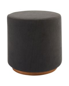 Kolding Round Soft Fabric Stool In Grey