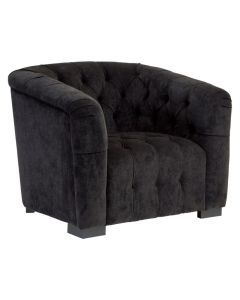 Fenton Fabric Upholstered Armchair In Black