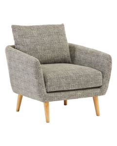 Alto Fabric Upholstered Armchair In Natural With Wooden Legs