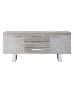 Solihull Wooden Sideboard In Muted Grey With 2 Doors And 3 Drawers